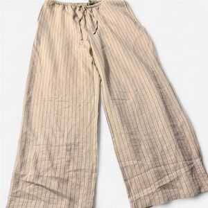 Happily Grey Women’s Khaki Tan Pinstripe Wide Leg Pants, Size XL, NWT